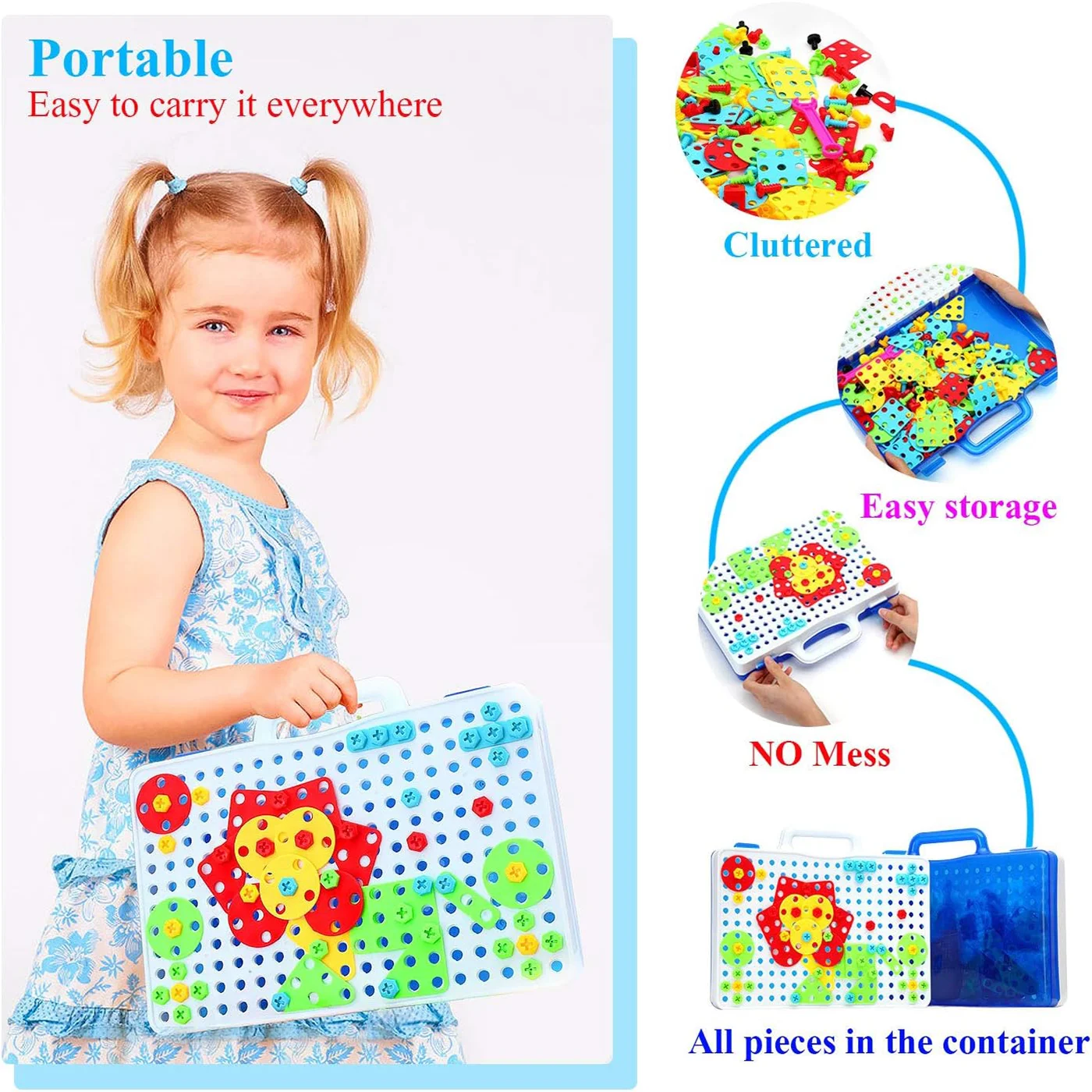 Magic Plate Puzzle with Toy Drill – STEM Building Set