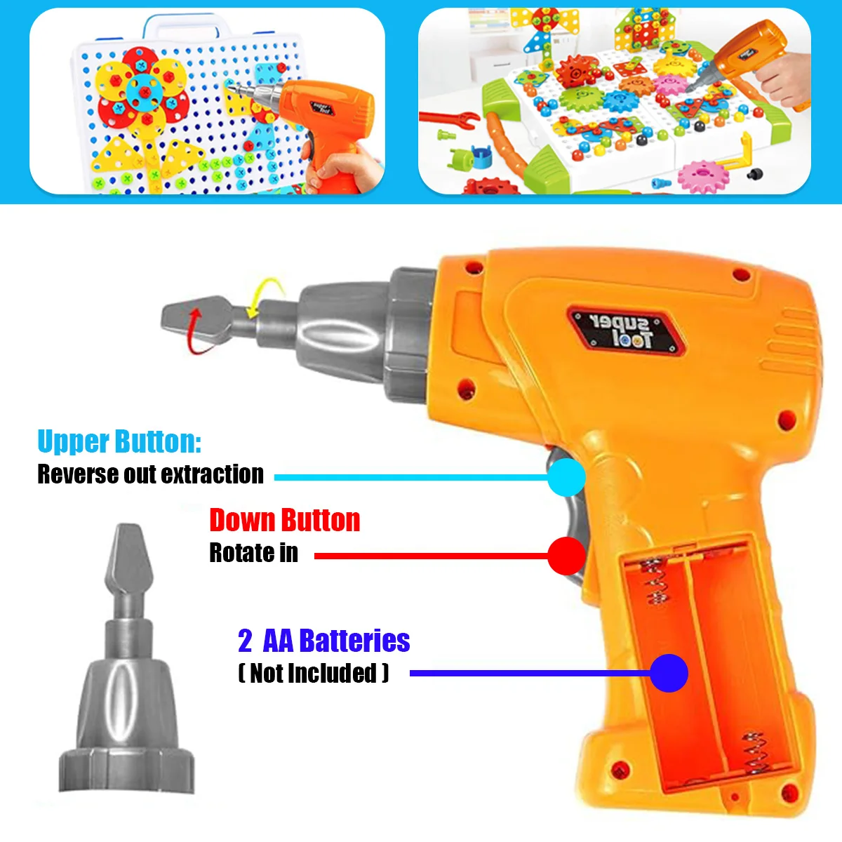Magic Plate Puzzle with Toy Drill – STEM Building Set