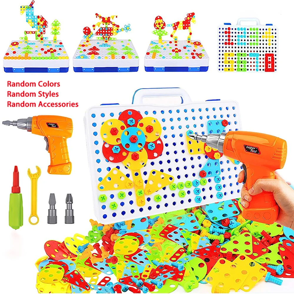 Magic Plate Puzzle with Toy Drill – STEM Building Set