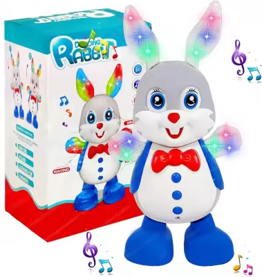 Dancing Rabbit Toy with Sound & Flashing Lights | Musical Dancing Bunny for Kids – Interactive Fun Toy Gift