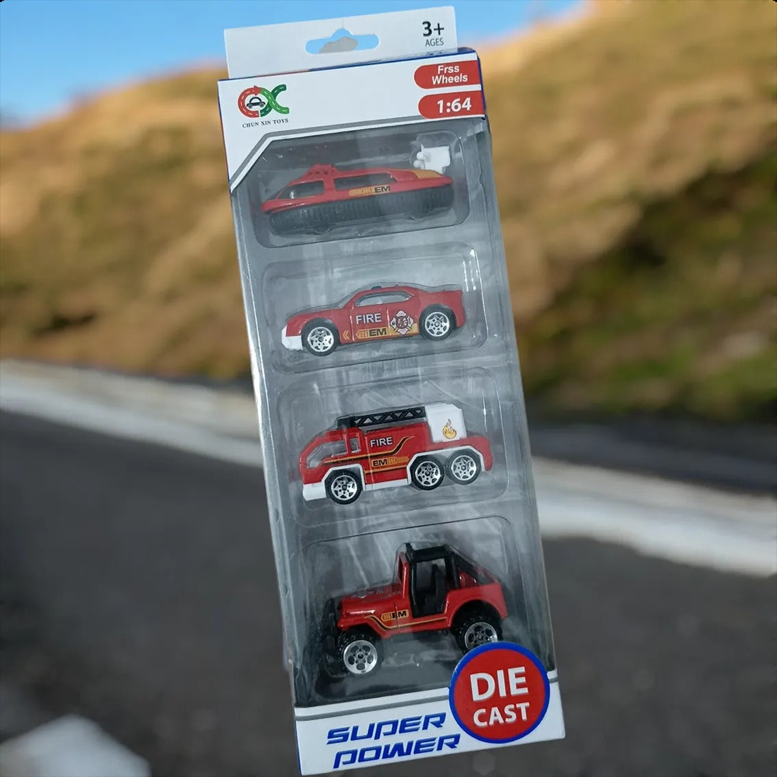 1:64 Diecast Metal Racing Cars – Pack of 4 Mini Free-Wheel Toy Cars for Kids