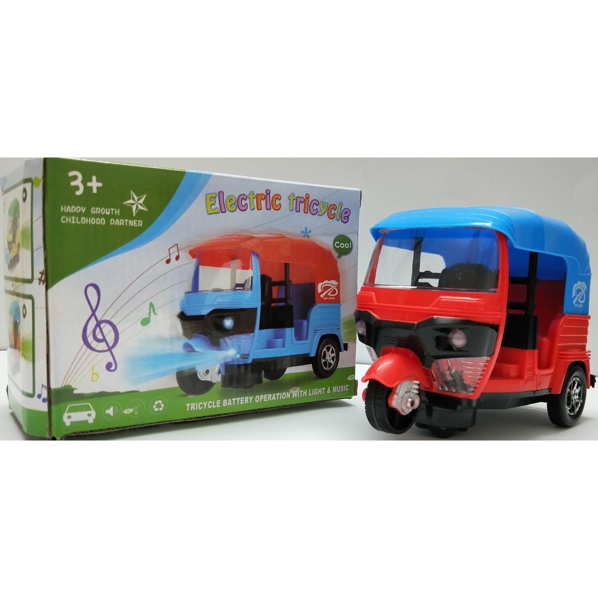 Cell Operated Rikshaw Toy – Light & Sound Vehicle for Kids