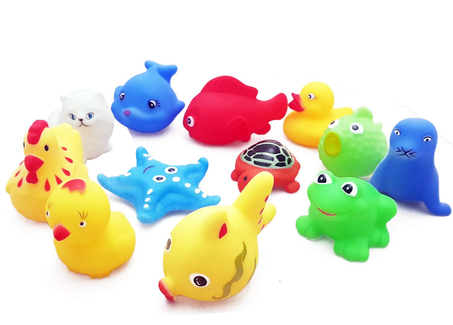 Chu Chu Bath Toys for Baby Non-Toxic Toddler Set Multi Color-6 PCs