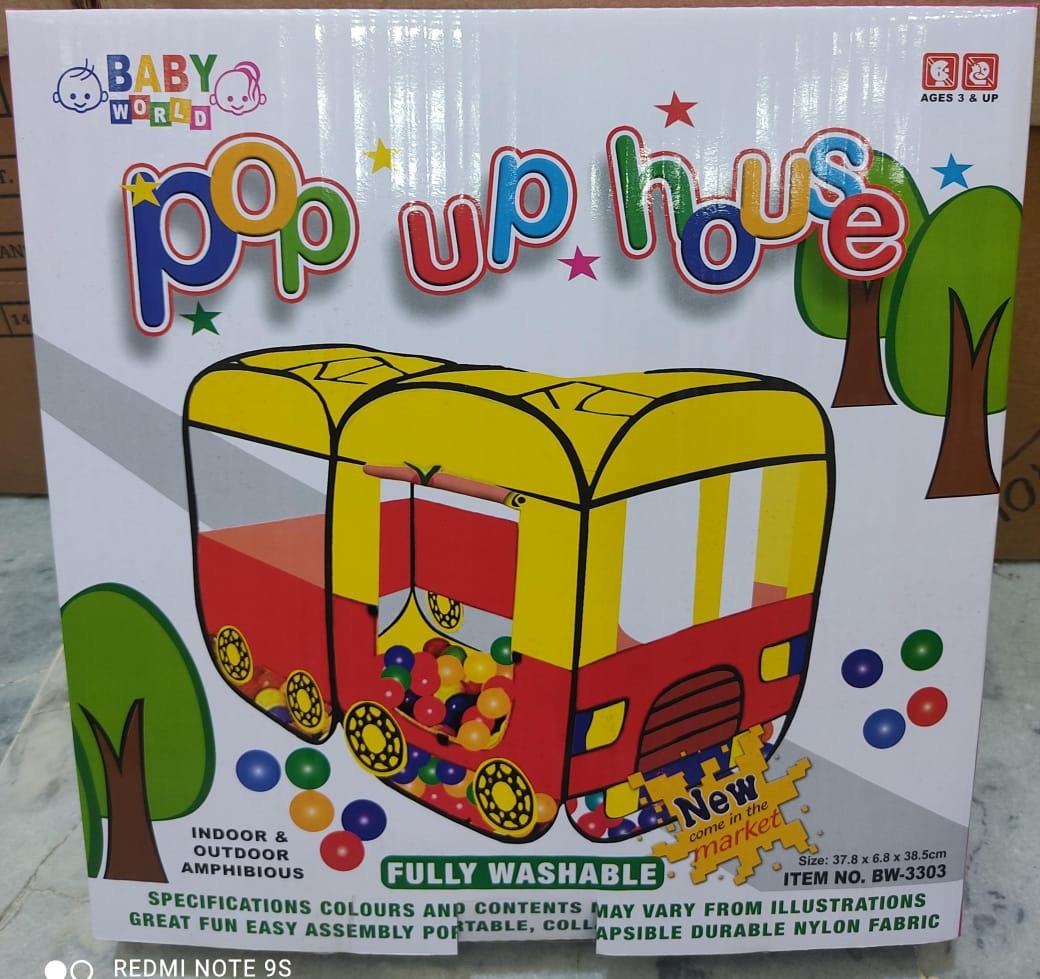 Big Pop-Up Tent House for Kids – Foldable Playhouse & Ball House with Balls | Indoor & Outdoor Fun