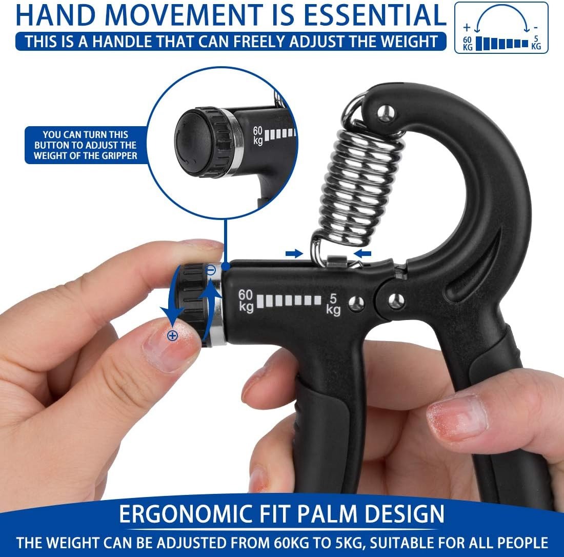 Hand Grip Power Exerciser – Adjustable Forearm & Wrist Strengthener | R-Shape Gripper for Muscle Training & Rehabilitation
