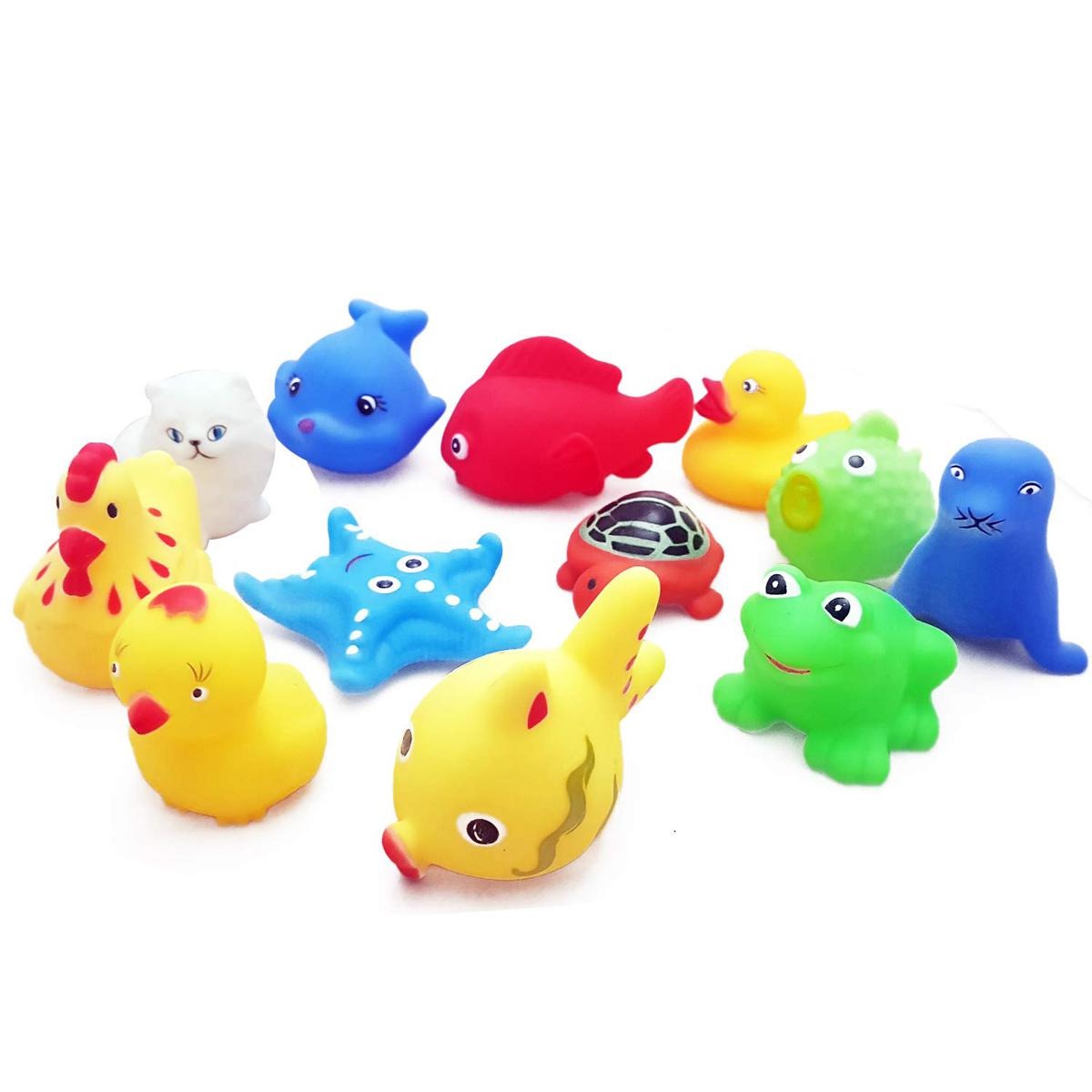 Chu Chu Bath Toys for Baby Non-Toxic Toddler Set Multi Color-6 PCs