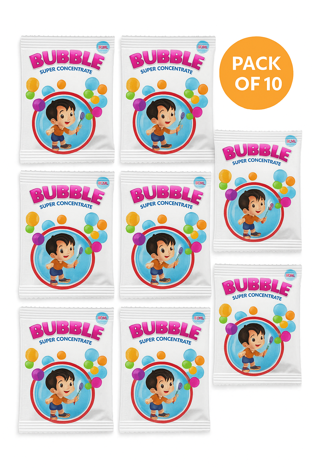 Bubble Liquid Sachets – Bubble Blowing Solution Refill for Kids' Toys & Machines – Non-Toxic & Safe Bubble Water
