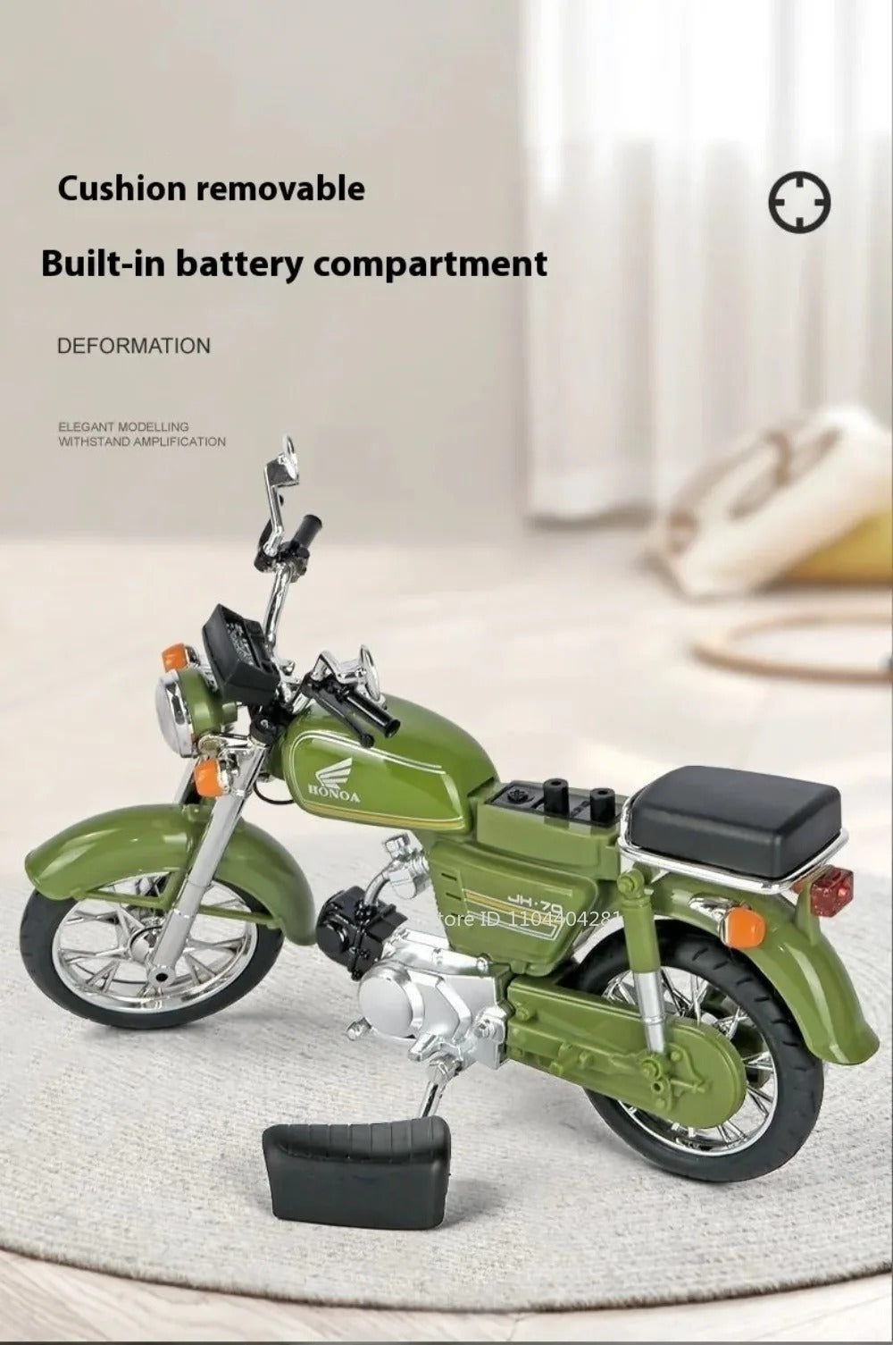1:12 Diecast Honda CD 70 Bike Model – Metal Motorcycle Toy