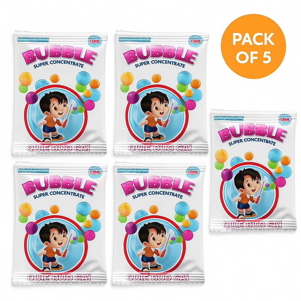 Bubble Liquid Sachets – Bubble Blowing Solution Refill for Kids' Toys & Machines – Non-Toxic & Safe Bubble Water