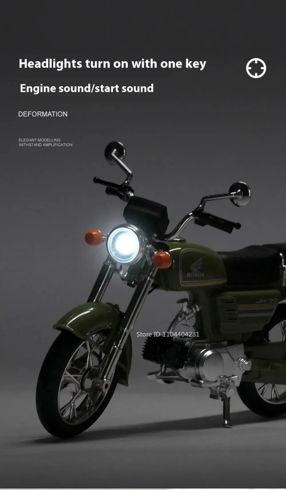 1:12 Diecast Honda CD 70 Bike Model – Metal Motorcycle Toy