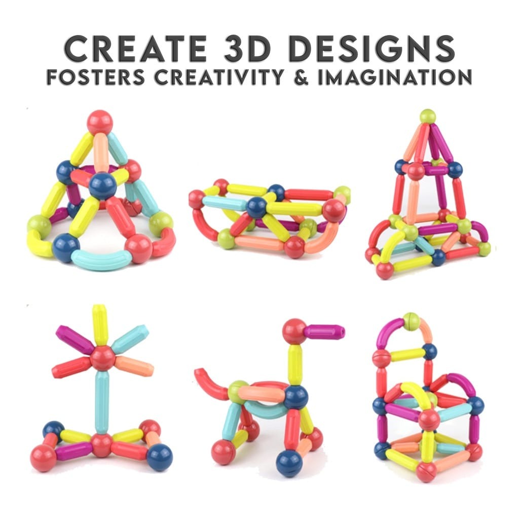 Magnetic Blocks for Kids – 25/36/42/64 PCS Magnetic Tiles Building Set for Toddlers & Preschoolers | STEM Educational Toy for Boys & Girls Ages 3+