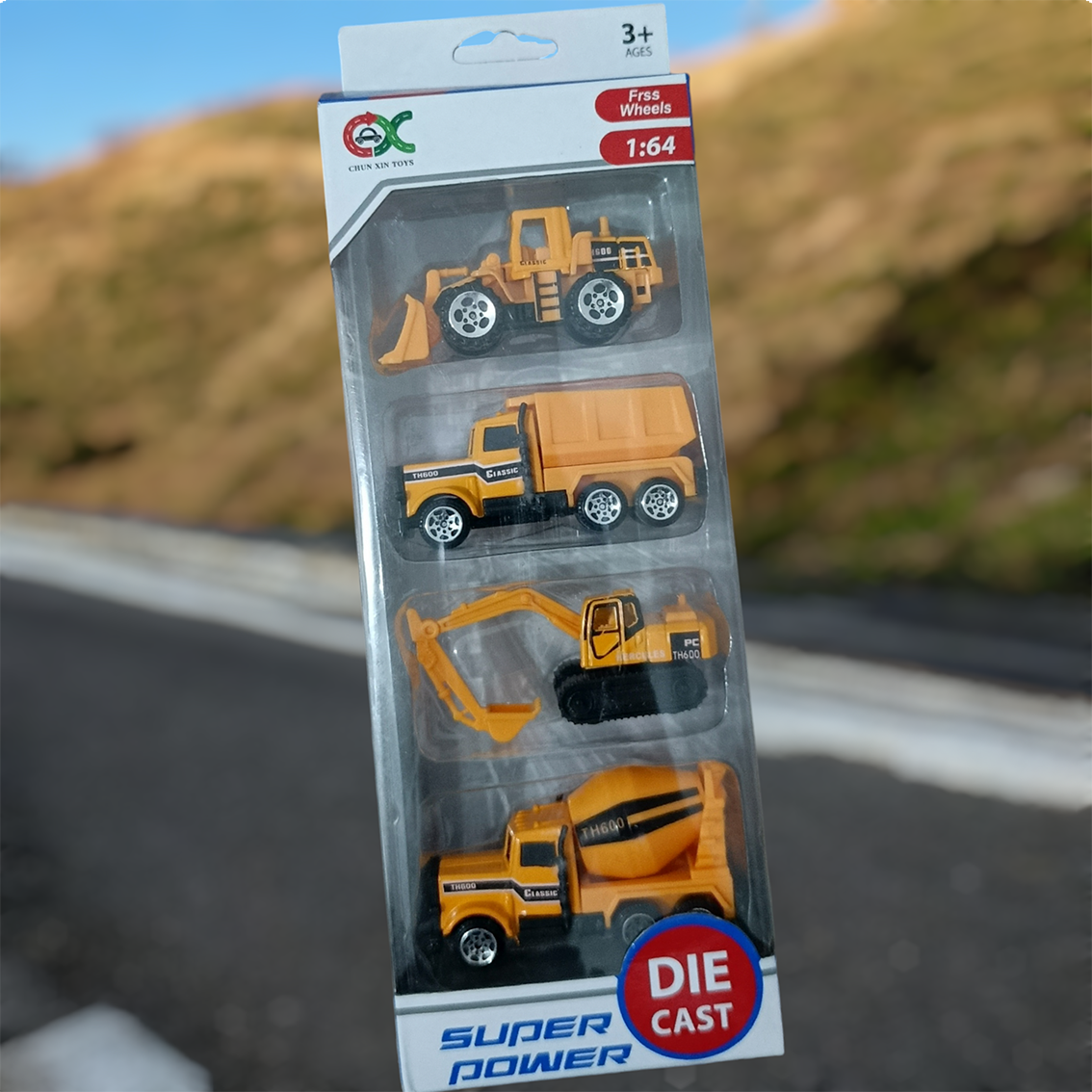 1:64 Diecast Metal Racing Cars – Pack of 4 Mini Free-Wheel Toy Cars for Kids